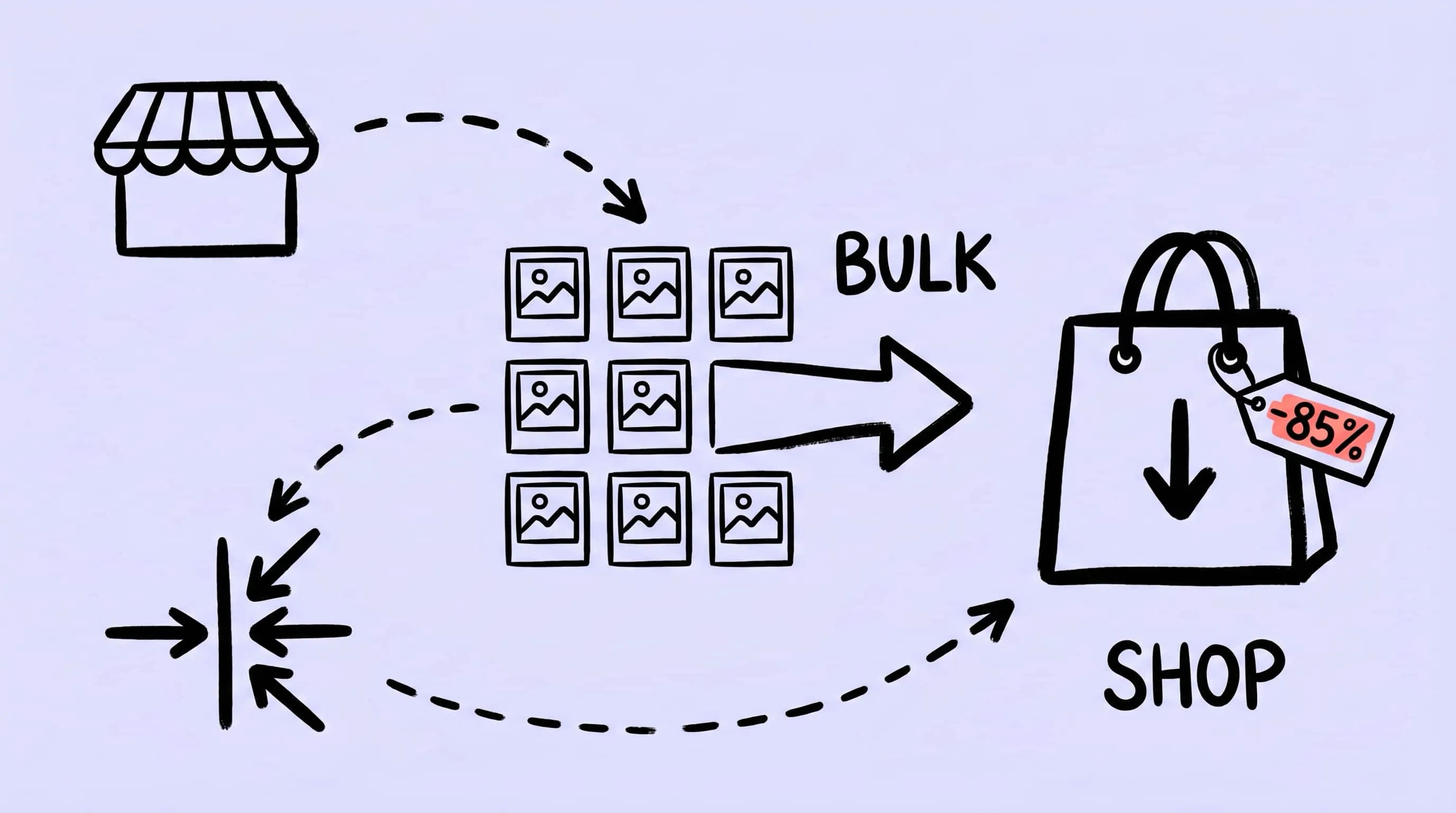 Zipic 电商产品图批量压缩工作流，展示 Mac 上的预设、尺寸调整和文件夹监控