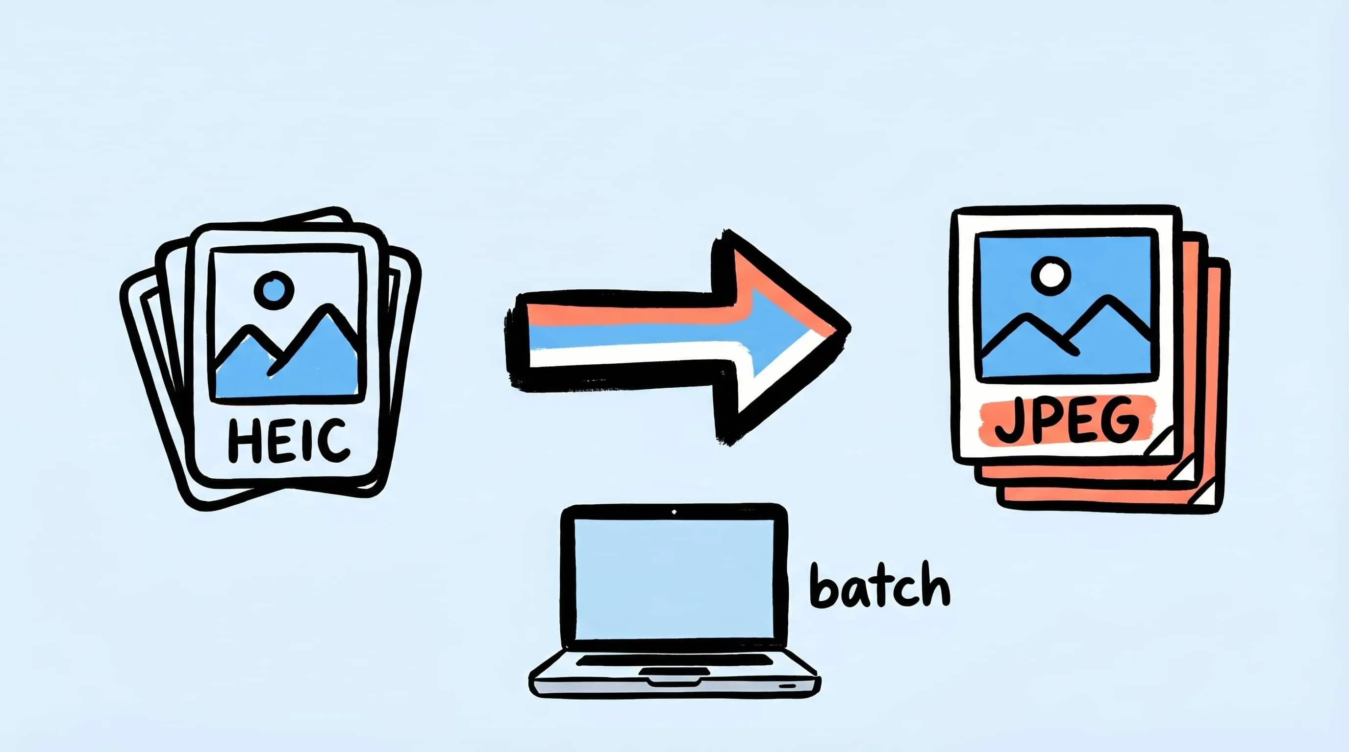 Zipic 在 Mac 上将 HEIC 转换为 JPEG，展示 JPEG 输出格式和转换结果