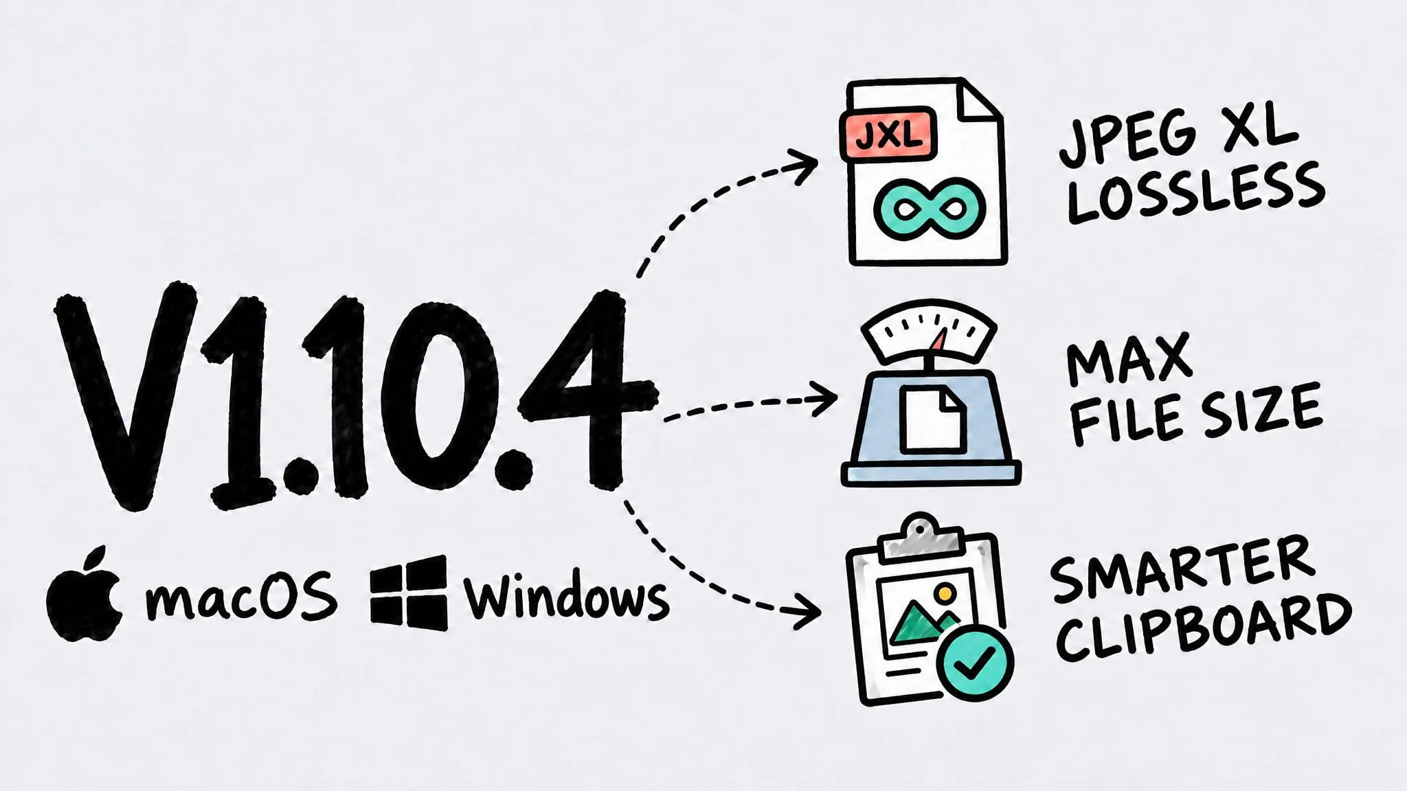 Zipic V1.10.4 release for macOS and Windows — JPEG XL lossless and max file size