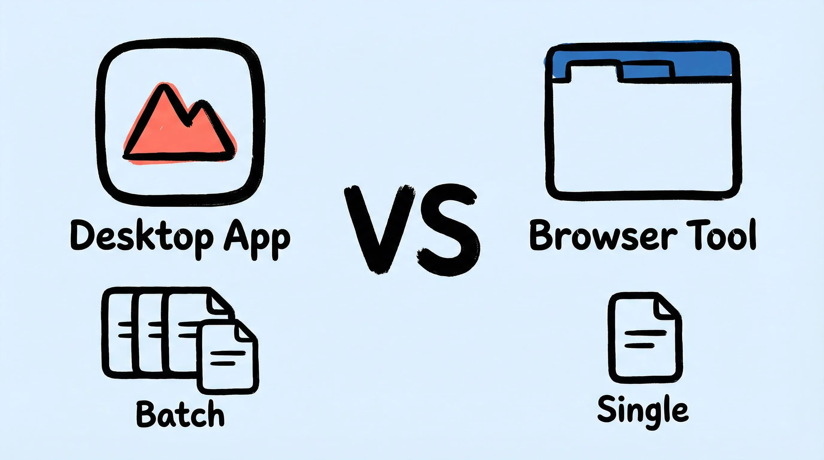 Zipic 桌面应用与 Squoosh 浏览器工具图片压缩对比